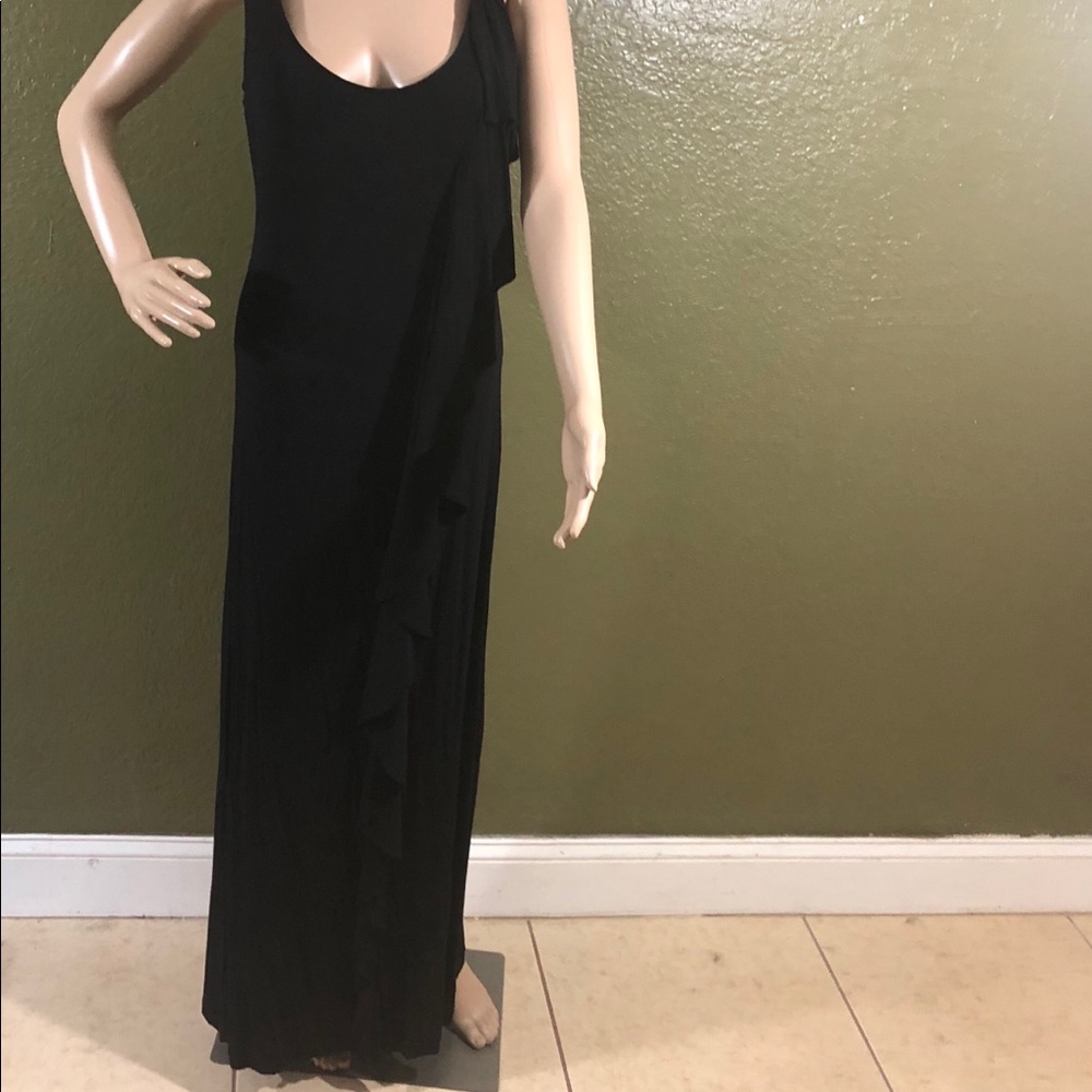 - Calvin Klein Black Maxi Ruffled Dress - Picture 7 of 8